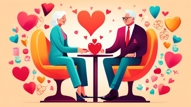 An illustration depicting a harmonious and balanced relationship between a sugar daddy and a sugar baby, with both individuals sitting on a balanced scale, surrounded by heart symbols and symbols of wellness and happiness, in a setting that exudes trust, respect, and mutual understanding.